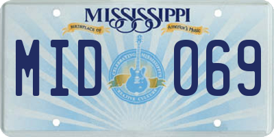 MS license plate MID069