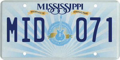 MS license plate MID071