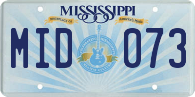MS license plate MID073