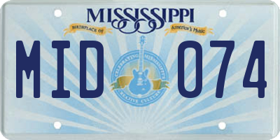 MS license plate MID074