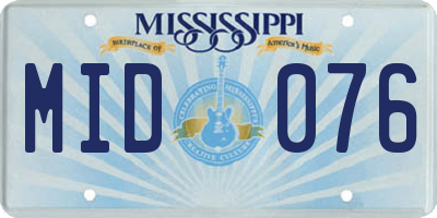 MS license plate MID076