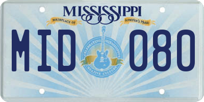 MS license plate MID080