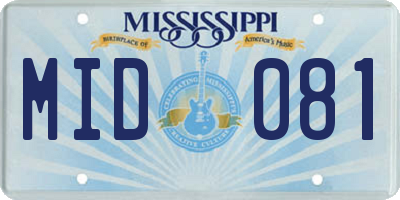 MS license plate MID081