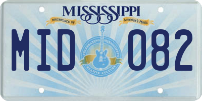 MS license plate MID082