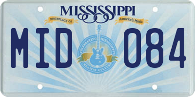 MS license plate MID084