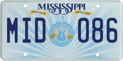 MS license plate MID086