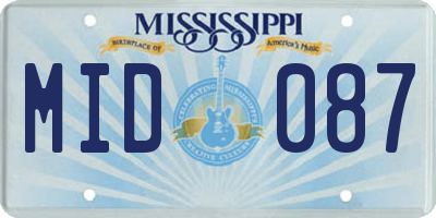 MS license plate MID087