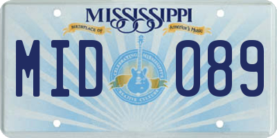 MS license plate MID089