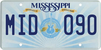MS license plate MID090