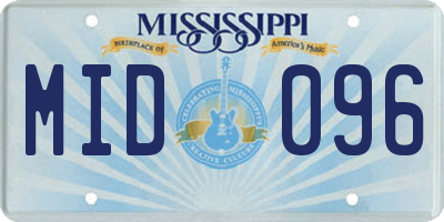 MS license plate MID096