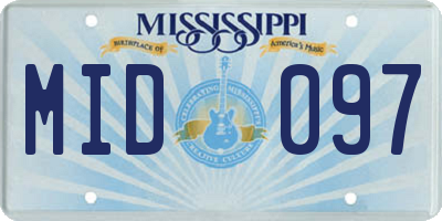 MS license plate MID097