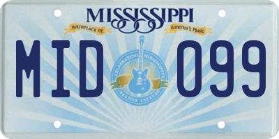 MS license plate MID099