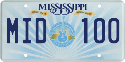 MS license plate MID100