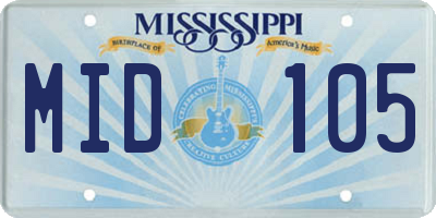 MS license plate MID105