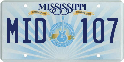 MS license plate MID107