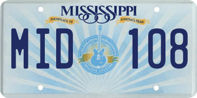 MS license plate MID108