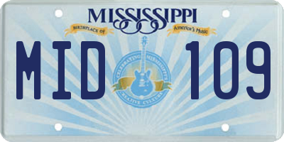 MS license plate MID109