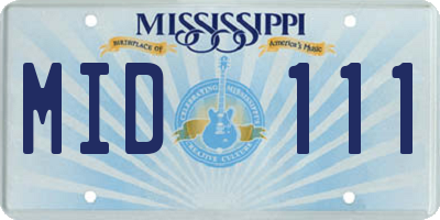 MS license plate MID111