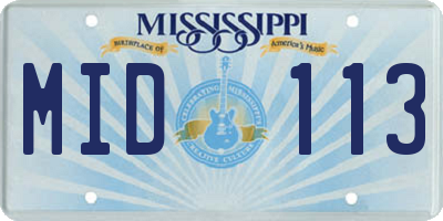 MS license plate MID113