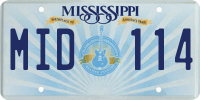 MS license plate MID114