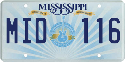 MS license plate MID116