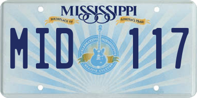MS license plate MID117