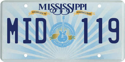 MS license plate MID119