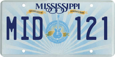 MS license plate MID121