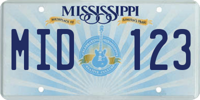 MS license plate MID123