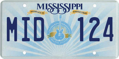 MS license plate MID124