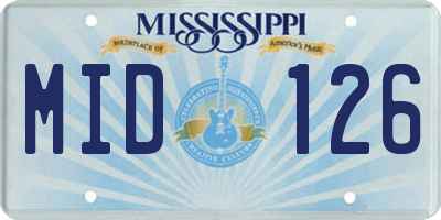 MS license plate MID126