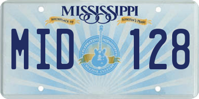 MS license plate MID128