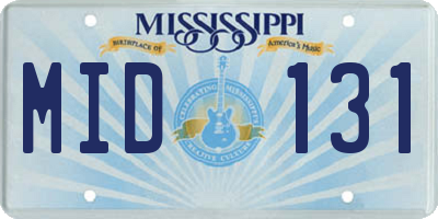 MS license plate MID131