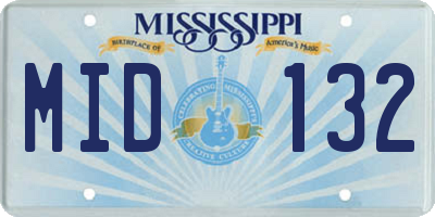 MS license plate MID132