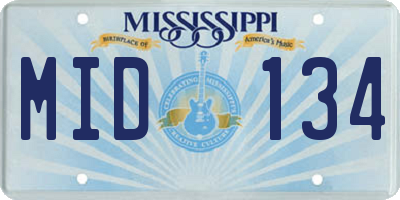 MS license plate MID134