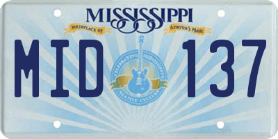 MS license plate MID137
