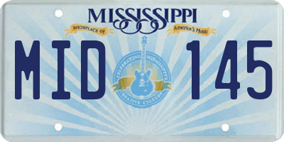 MS license plate MID145