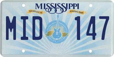 MS license plate MID147