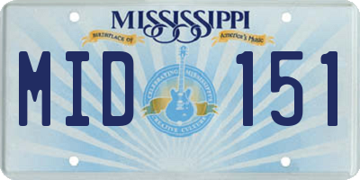 MS license plate MID151