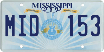 MS license plate MID153