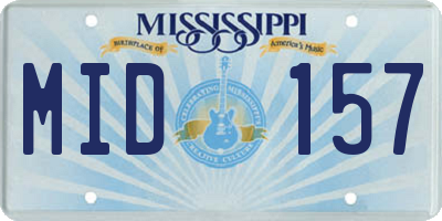 MS license plate MID157