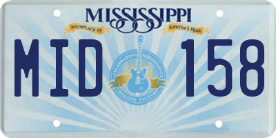 MS license plate MID158