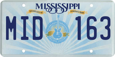 MS license plate MID163
