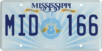 MS license plate MID166