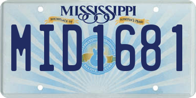 MS license plate MID1681