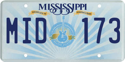 MS license plate MID173