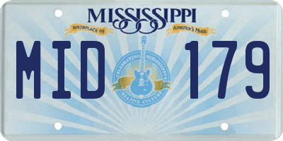 MS license plate MID179