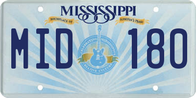 MS license plate MID180