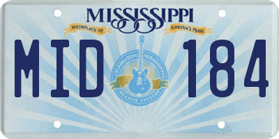 MS license plate MID184