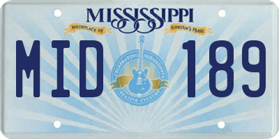 MS license plate MID189
